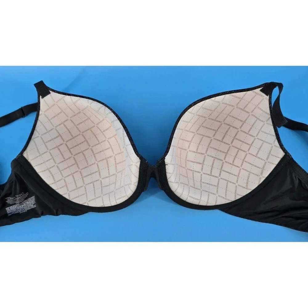 Victoria's Secret Bra 34DDD Uplift Semi Demi Black‎ Heather Padded Underwire